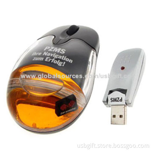 USB Gift Mice, Liquid Filling Wireless, Optical with Custom Floating